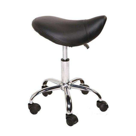 Tabouret assise selle roulant piètement chrome