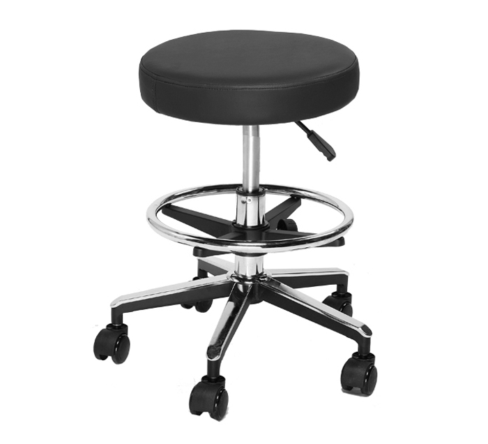Tabouret rond roulant avec cerceau
